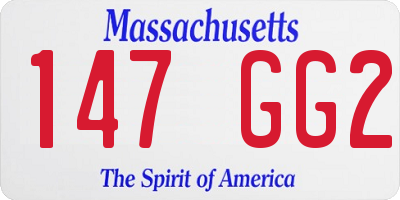 MA license plate 147GG2