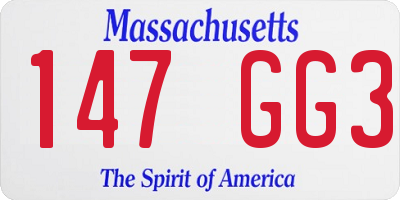 MA license plate 147GG3