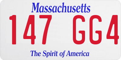 MA license plate 147GG4