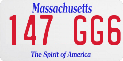 MA license plate 147GG6