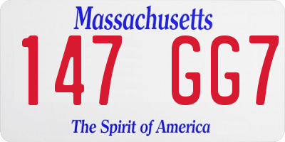 MA license plate 147GG7