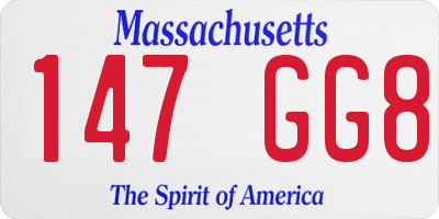 MA license plate 147GG8