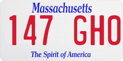 MA license plate 147GH0