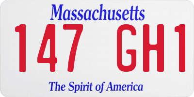 MA license plate 147GH1