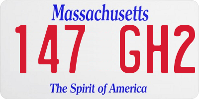 MA license plate 147GH2