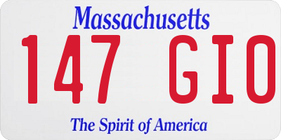 MA license plate 147GI0