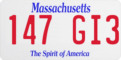 MA license plate 147GI3