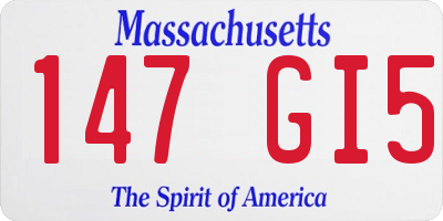MA license plate 147GI5