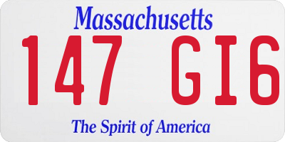 MA license plate 147GI6
