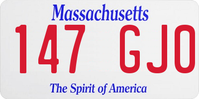 MA license plate 147GJ0