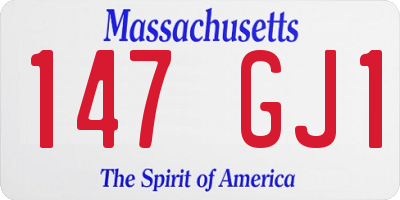 MA license plate 147GJ1