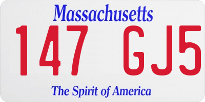 MA license plate 147GJ5