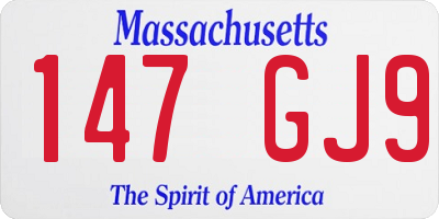 MA license plate 147GJ9