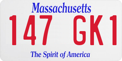 MA license plate 147GK1