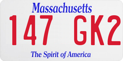 MA license plate 147GK2