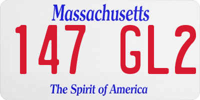 MA license plate 147GL2