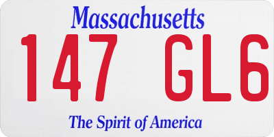 MA license plate 147GL6
