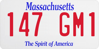 MA license plate 147GM1