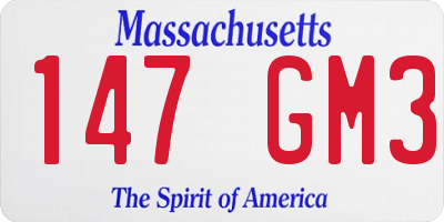 MA license plate 147GM3