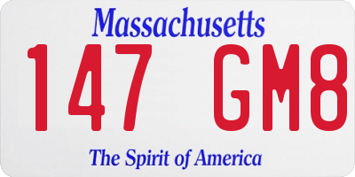 MA license plate 147GM8