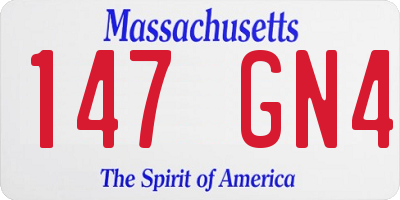 MA license plate 147GN4