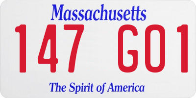 MA license plate 147GO1