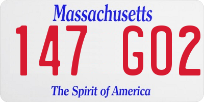 MA license plate 147GO2