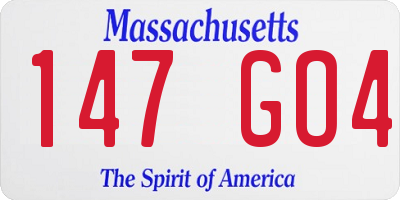 MA license plate 147GO4