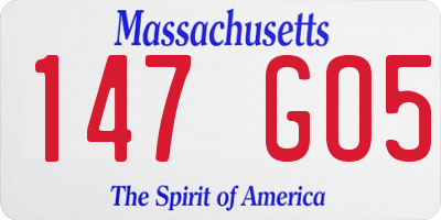 MA license plate 147GO5