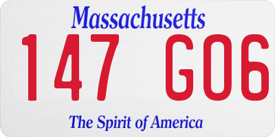 MA license plate 147GO6