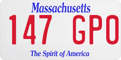 MA license plate 147GP0