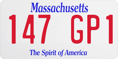 MA license plate 147GP1