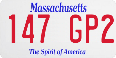 MA license plate 147GP2