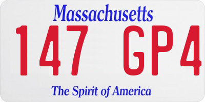 MA license plate 147GP4