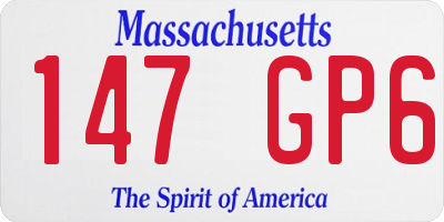 MA license plate 147GP6