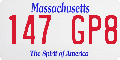 MA license plate 147GP8
