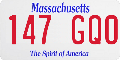 MA license plate 147GQ0