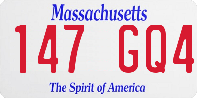 MA license plate 147GQ4