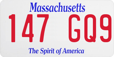 MA license plate 147GQ9