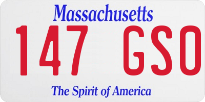 MA license plate 147GS0
