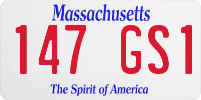 MA license plate 147GS1