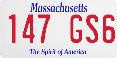 MA license plate 147GS6