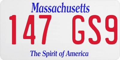 MA license plate 147GS9