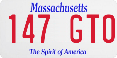 MA license plate 147GT0
