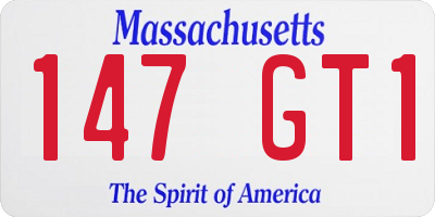 MA license plate 147GT1