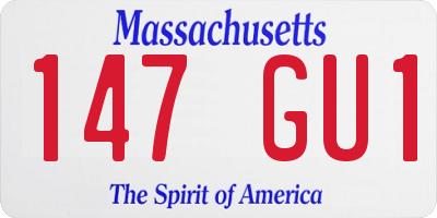 MA license plate 147GU1