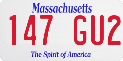 MA license plate 147GU2