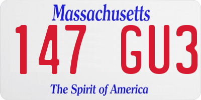 MA license plate 147GU3