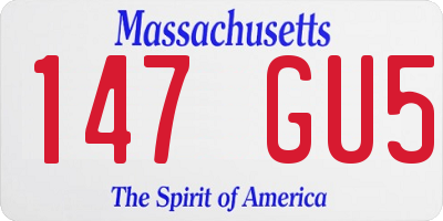MA license plate 147GU5