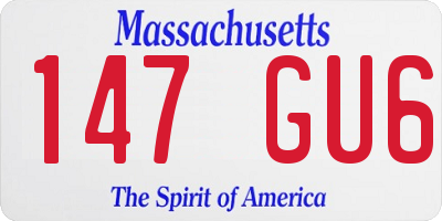 MA license plate 147GU6